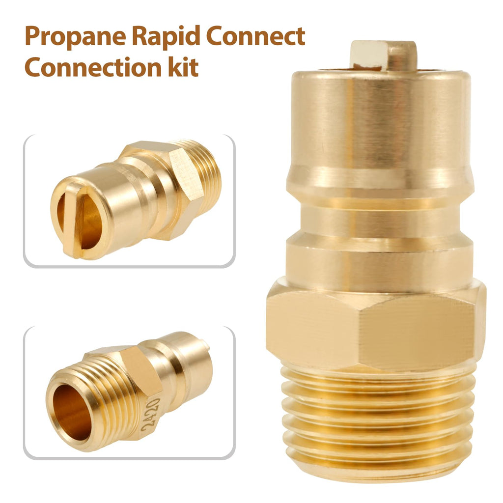 Janoiuc 1/2 Inch Gas Quick Connect Kit, 1/2 Inch Propane Quick Connect Fittings, Natural Gas Quick Connect Fittings