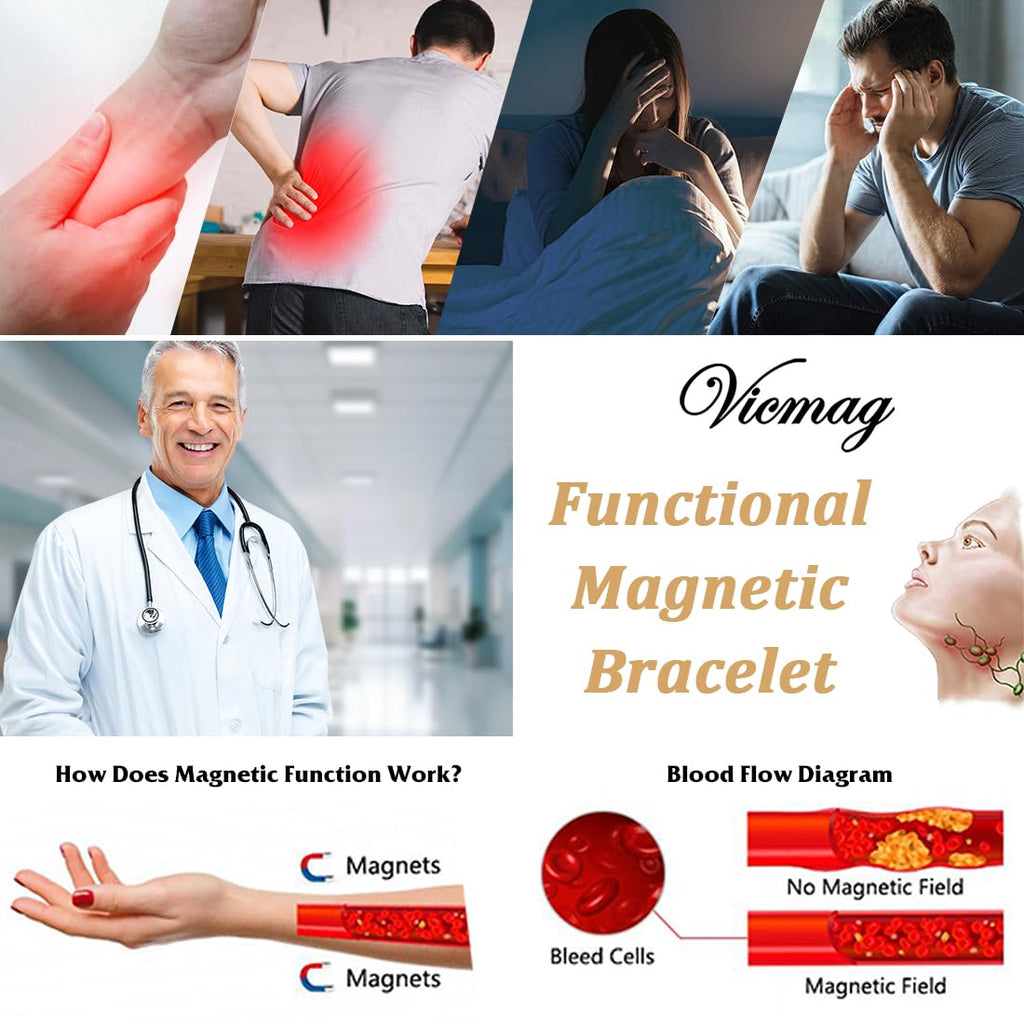 Vicmag Copper Bracelet for Men 9X Strength Magnetic Bracelet Men 99% Pure Copper