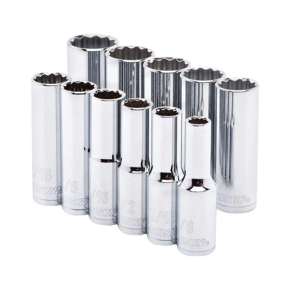 1/2 in. Drive SAE Deep Socket Set (11-Piece)