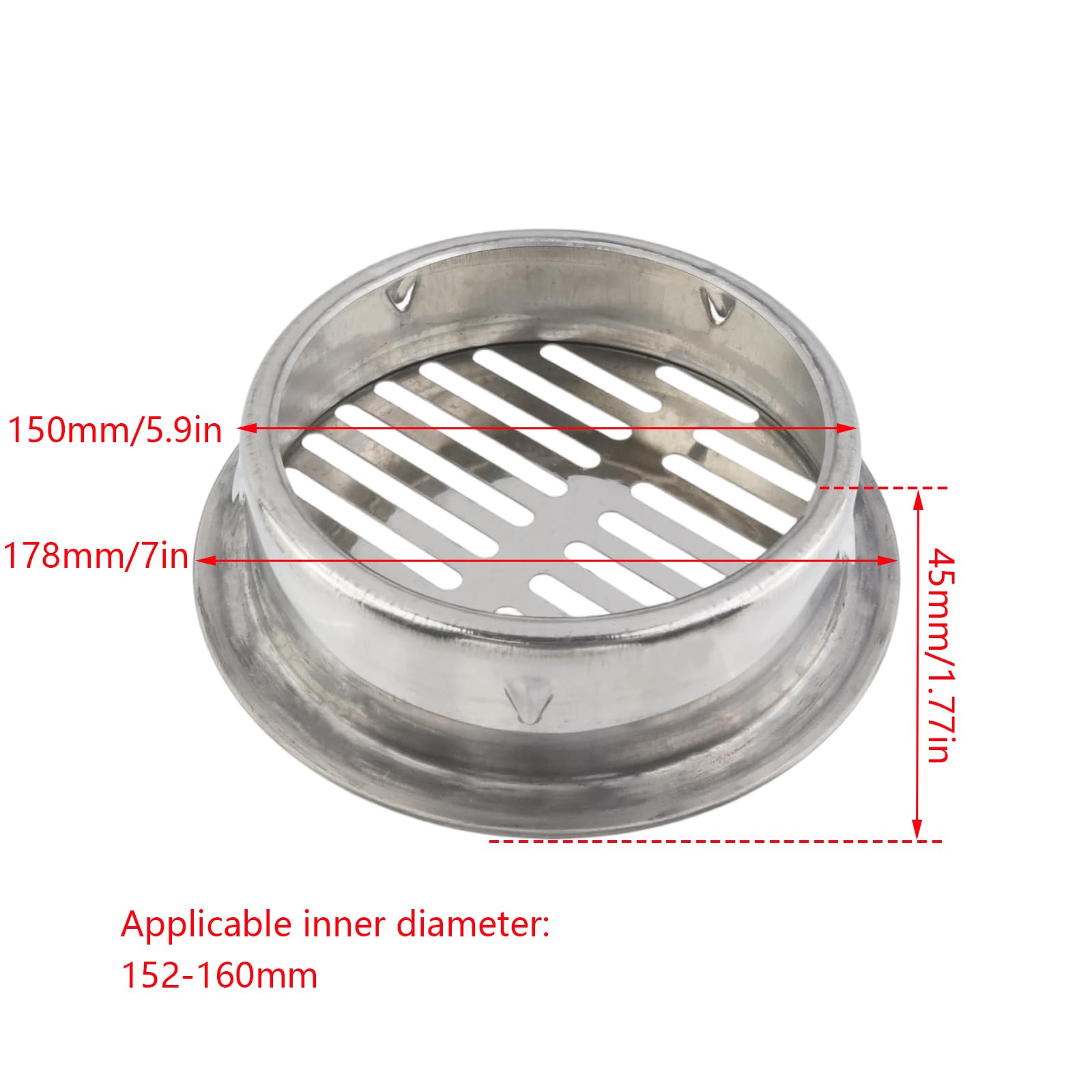 Dnyta 7in Floor Drain Cover, Stainless Steel Round Anti Blocking Round Grate