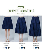 BEAUTELICATE Women 100% Cotton Skirt 3 Tiered A-Line Retro Medieval Skirt