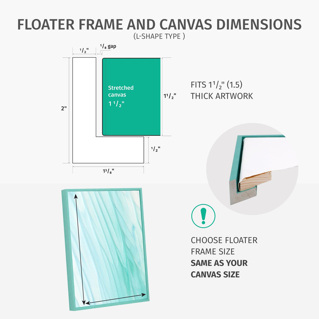 Pixy Canvas Floater Frame 15.5x20.5 for 1-1/2 (1.5) inch Deep Canvas