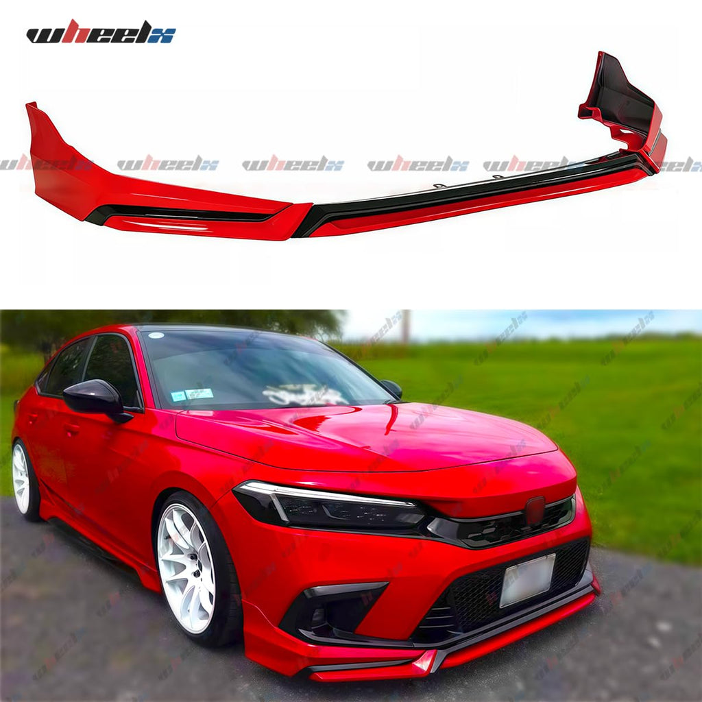 WheelX Front Lip Compatible with 2022-2024 Honda Civic, V3 Style Air Dam Lower