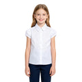 Bienzoe White Girls Cotton Blouse: Short Sleeve Wrinkle-Free School Uniform