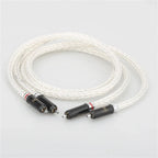 VCIMZUL HiFi Silver Plated 8AG 16 Strands Audio Cable 2RCA to 2RCA with WBT RCAA Plug High Fidelity Sound Transmission Cable(0.5m)