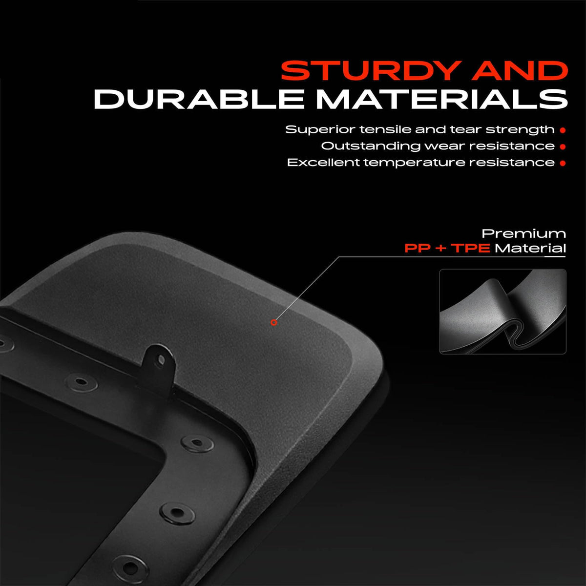 A-Premium Mud Flaps Compatible with Ford Ranger 2024 2025 Crew Cab Pickup