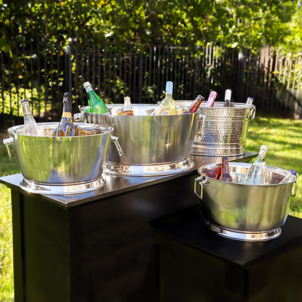 Insulated Beverage Tub 3.2 Gal Double Wall Stainless Steel Ice Bucket Party