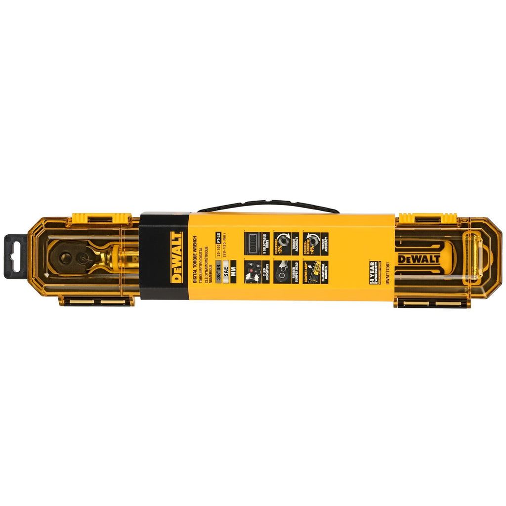 DEWALT Digital Torque Wrench, 3/8 inch Drive, 20-100 FT-LB, with Storage Case