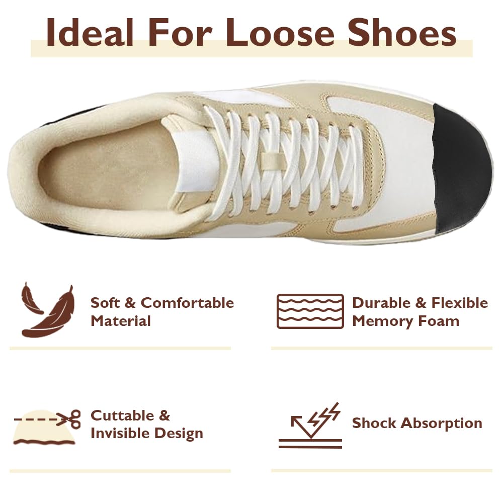 Dr.Foot Shoe Inserts for Loose Footwear, Toe Cushion for Too Big Shoes, Make