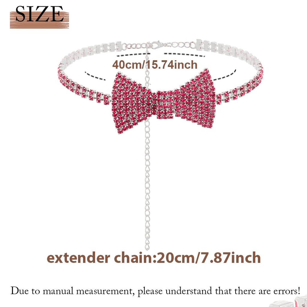 Sethain Boho Rhinestone Choker Necklace Silver Crystal bowknot Necklaces Party