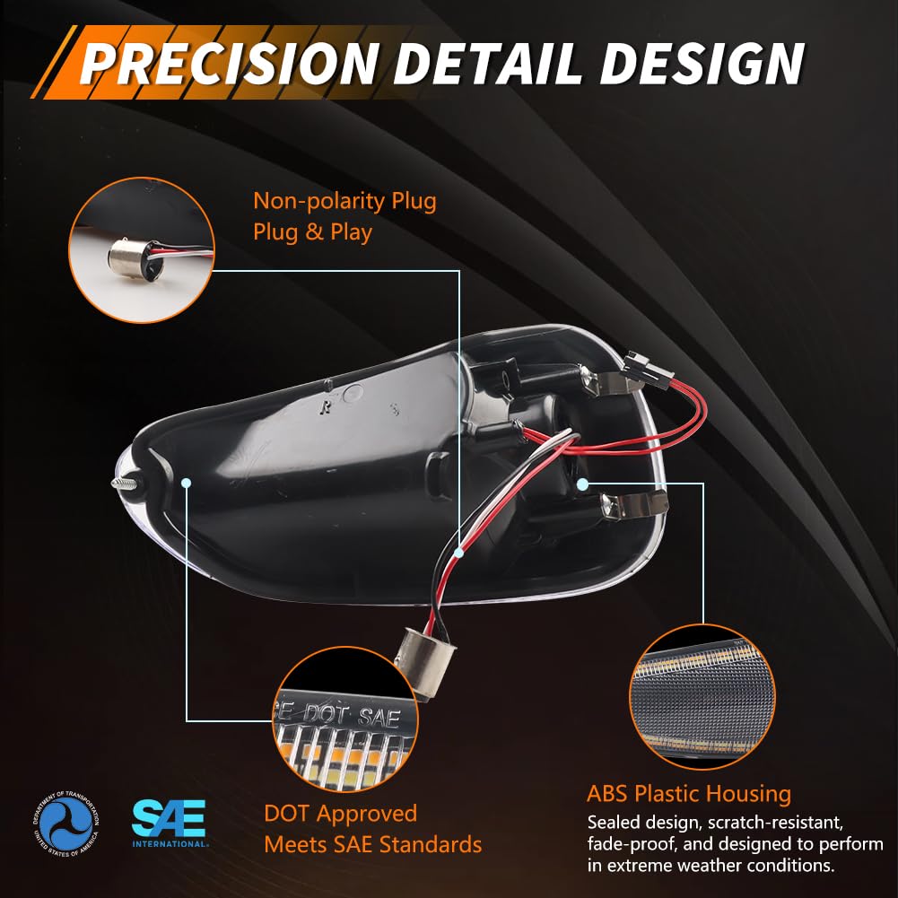 MOTRUM LED Front Turn Signal Marker Light Compatible with Dodge Stealth 1991