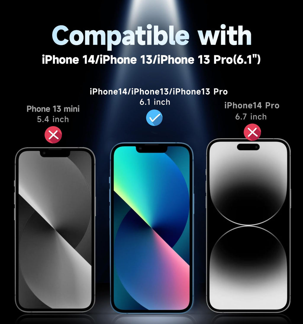 MAGIC JOHN 2 Pack Privacy Glass Screen Protector iPhone 13 13 Pro 14 16e