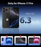 Mkeke Clear iPhone 17 Pro Case Shockproof Military Grade Drop Protection 6.3