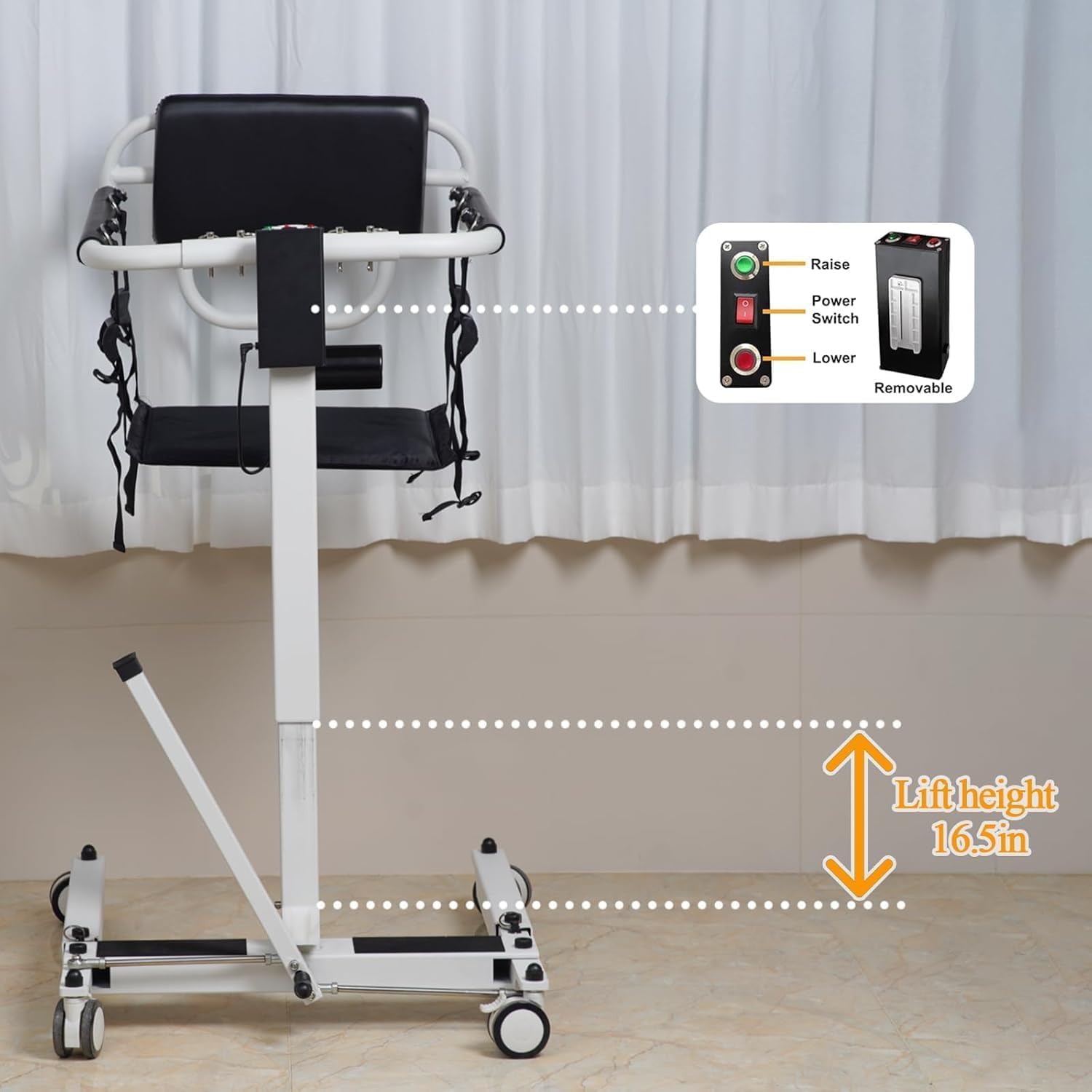 Electric Patient Lift Transfer Chair Foldable Wheelchair Lift Home Car Bath