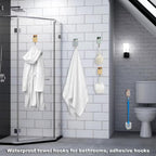 FUZSKWID 4Pcs Cute Self Adhesive Towel Hooks -Max Load 10LB,Heavy Duty Utility