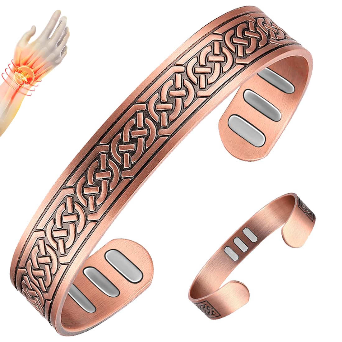 Vicmag Copper Bracelet for Men 9X Strength Magnetic Bracelet Men 99% Pure Copper