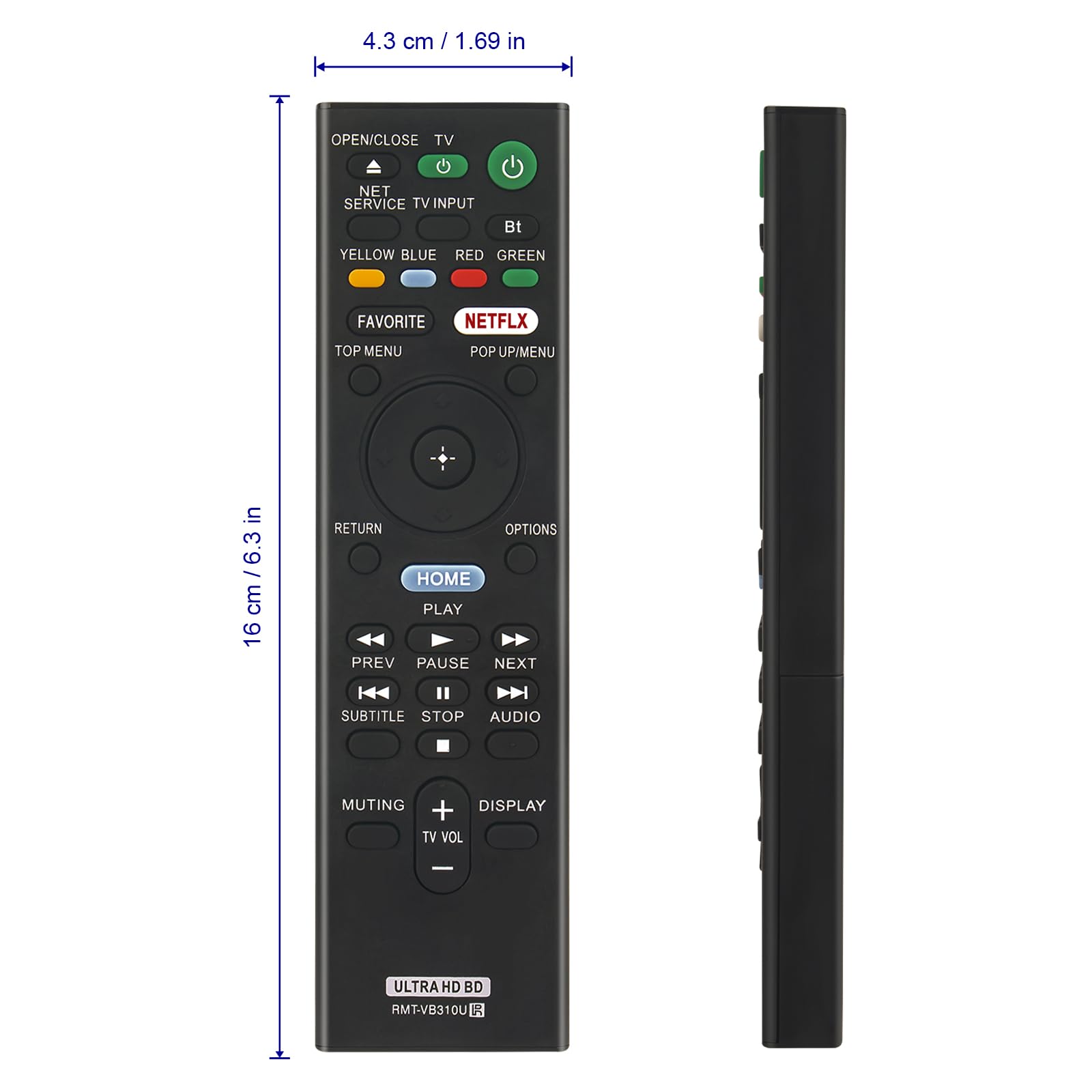 New RMT-VB310U sub RMT-VB310E Replaced Remote Control fit for Sony Blu-Ray DVD