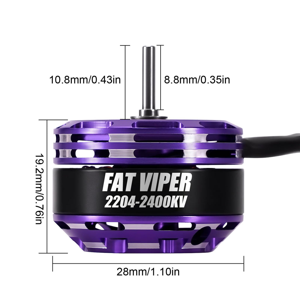 INJORA Fat Viper 2204 Brushless Outrunner Motor & Transmission for TRX4M