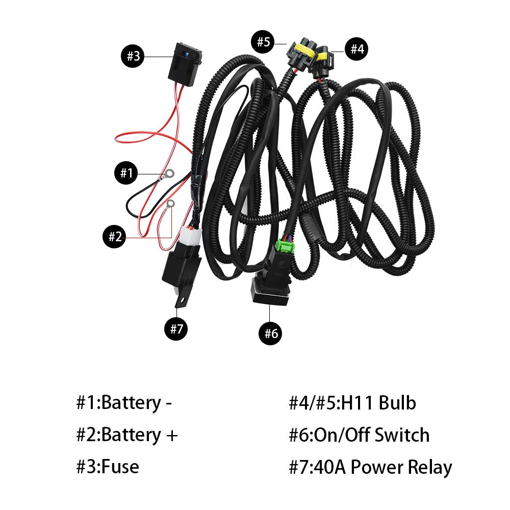 HUIQIAODS H11 880 881 H9 Fog Light Lamp Wiring Harness Socket Wire Connector