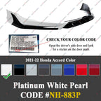 3PCS Front Lip Spoiler Splitter for Honda Accord 2021-2022 ACR Platinum White
