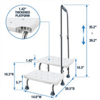 Aliseniors Step Stool with Handle and Non-Skid Platform, Heavy Duty 2 Steps