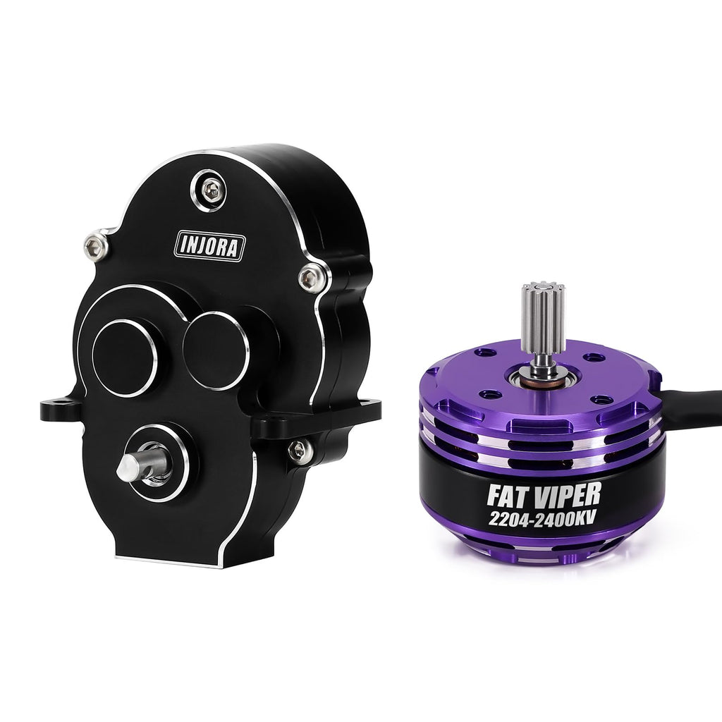 INJORA Fat Viper 2204 Brushless Outrunner Motor & Transmission for TRX4M