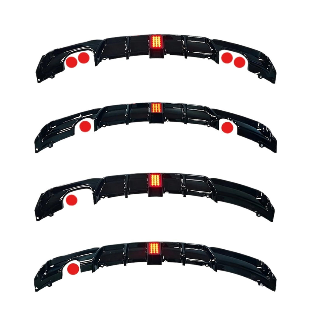 BMW 3 Series F30 Rear Bumper Diffuser Spoiler MT MP 2013-2019 W/ Brake Light