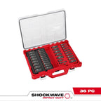 Milwaukee Electric Shockwave Impact Socket 3/8in 36 Pack PACKOUT