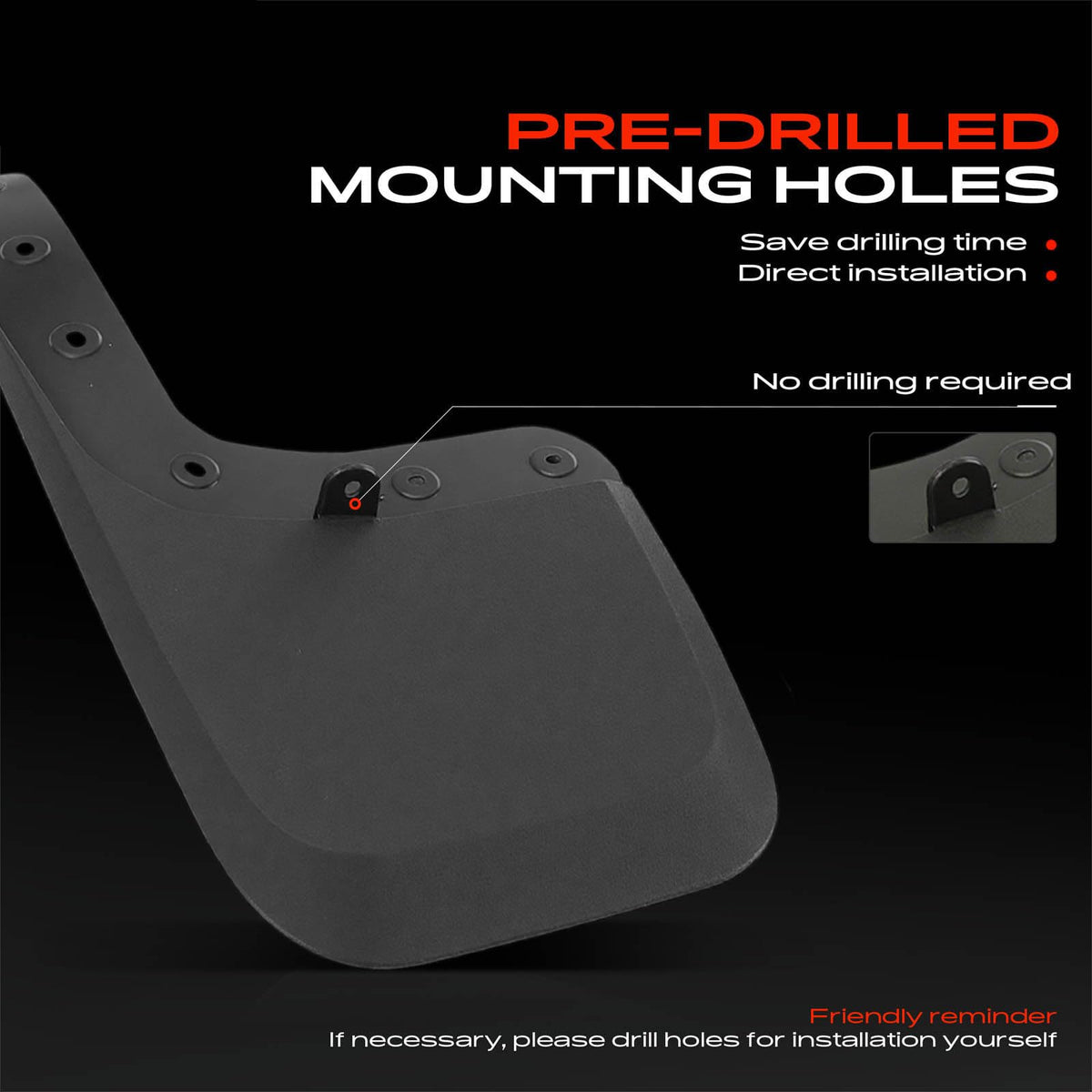 A-Premium Mud Flaps Compatible with Ford Ranger 2024 2025 Crew Cab Pickup