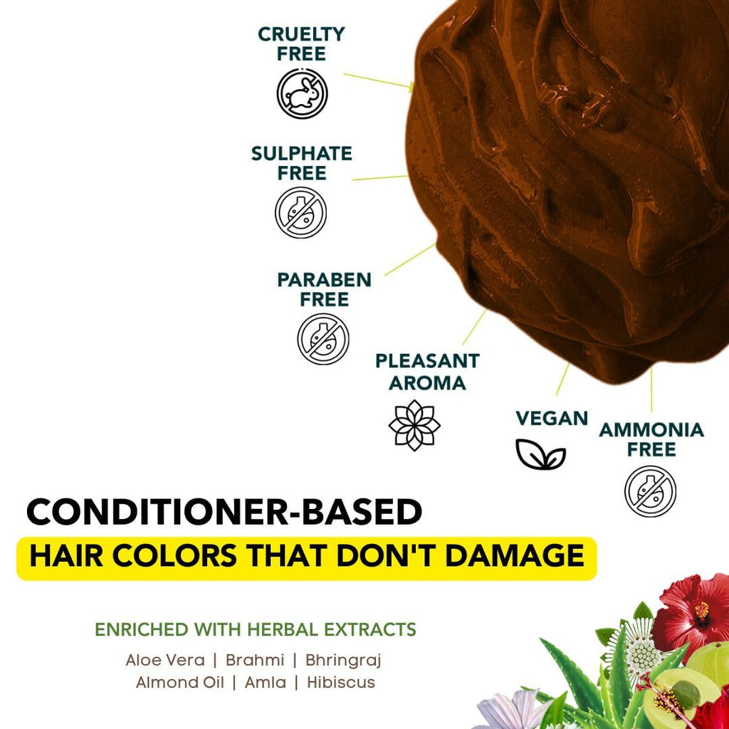 Paradyes Coffee Brown Semi Permanent Conditioner Based Hair Color Dye, Vegan and