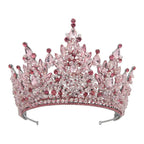 Women Crystal Crown Tiara Gold Alloy Headpiece Wedding Prom Hair Accessory (Gold