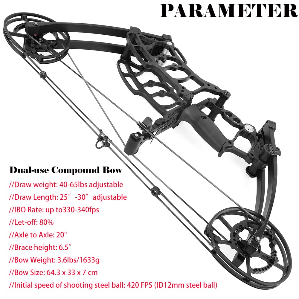 ZSHJGJR Compound Bow Dual-use for Arrows and Steel Ball,Hunting Bows,Limb Made