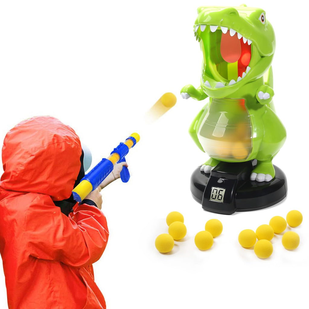 EagleStone Dinosaur Shooting Toy Target Game for Kids with Foam Balls LCD Score