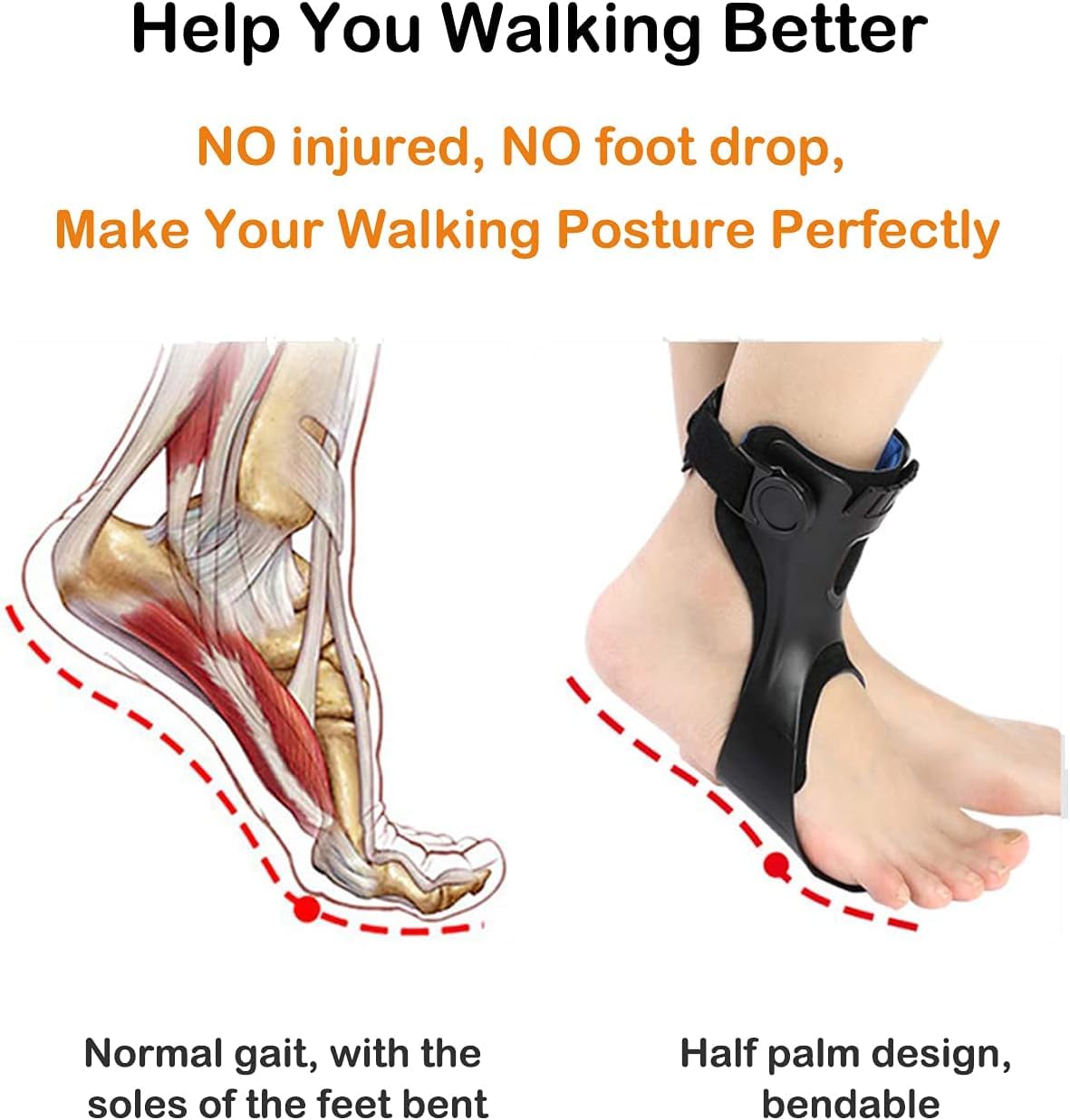 Furlove Upgraded AFO Drop Foot Brace, Medical Foot Up Ankle Foot Orthosis