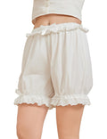 BEAUZSUZSANA Women Lolita Shorts Cotton Victorian Bloomers Pumpkin Lace