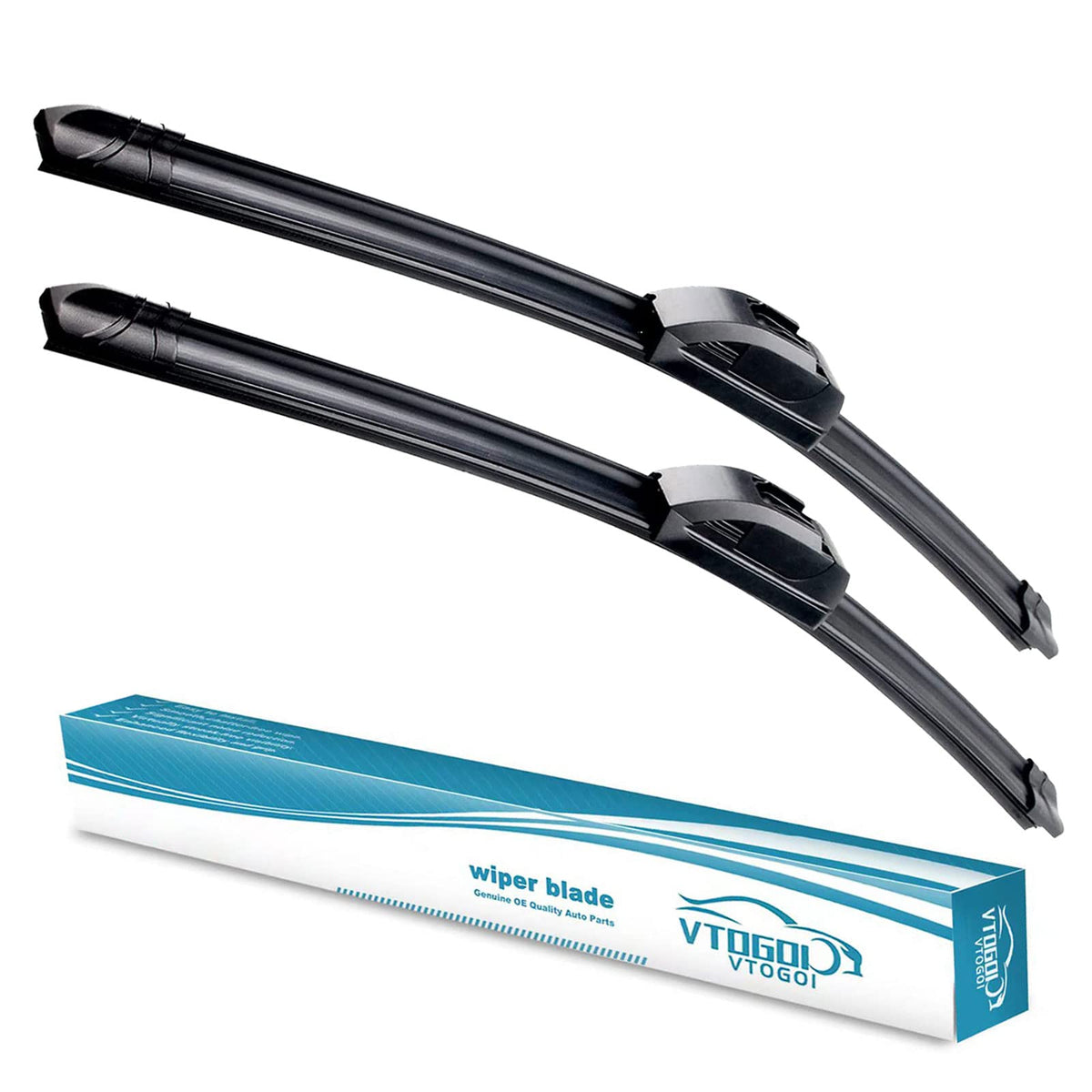 2 Pack VTOGOI OEM Quality 24''+18'' Premium All-Season Auto Windshield Natural