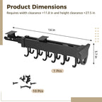Homaisson Pull Out Pot Rack 12 Hook Sliding Under Cabinet Organizer Pots Pans