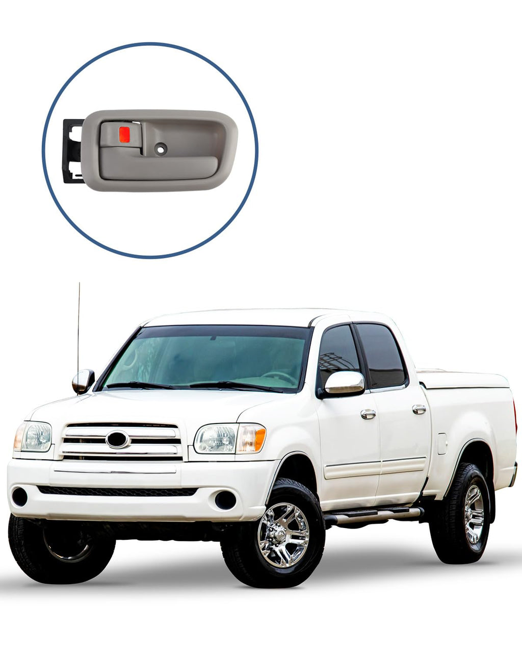Gledewen Interior Door Handle with Bezel, Compatible with Toyota Tundra