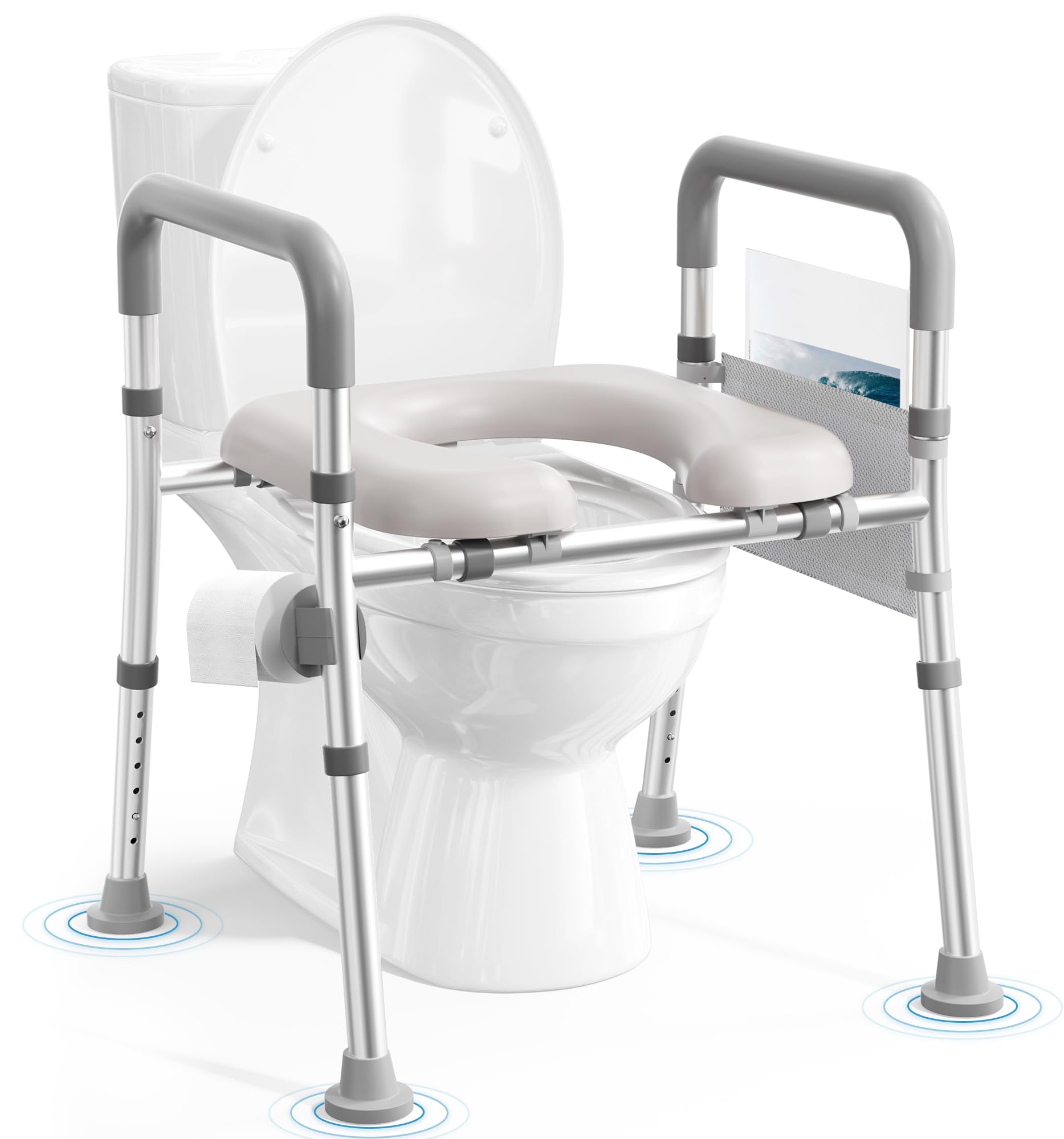 Soundfuse Toilet Seat Riser for Seniors, FSA HSA Eligible Raised Toilet Seat