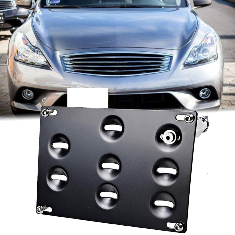 GTP Front Bumper Tow Hook License Plate Mounting Bracket Holder Relocator
