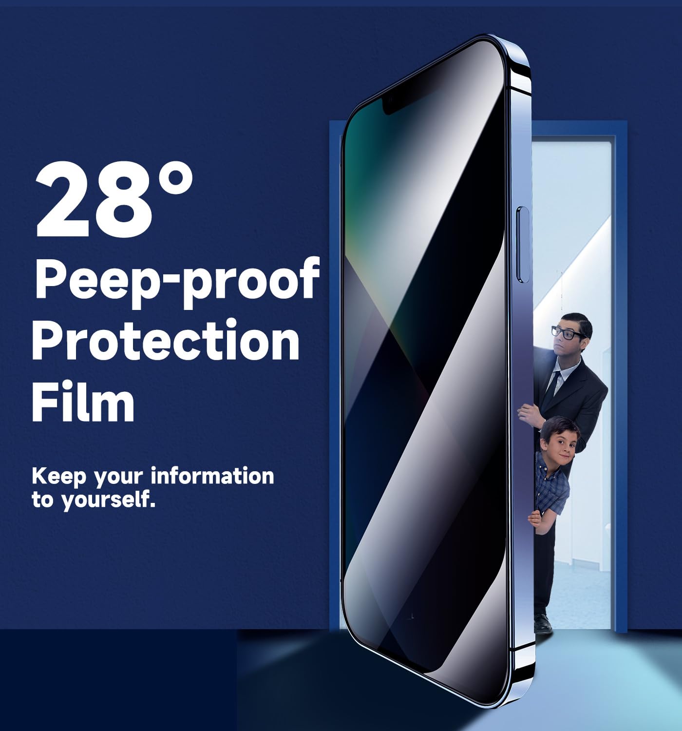 MAGIC JOHN 2 Pack Privacy Glass Screen Protector iPhone 13 13 Pro 14 16e