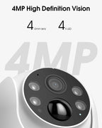 ARCCTV Solar Security Cameras Wireless Outdoor, 4MP 360° View Battery Powered