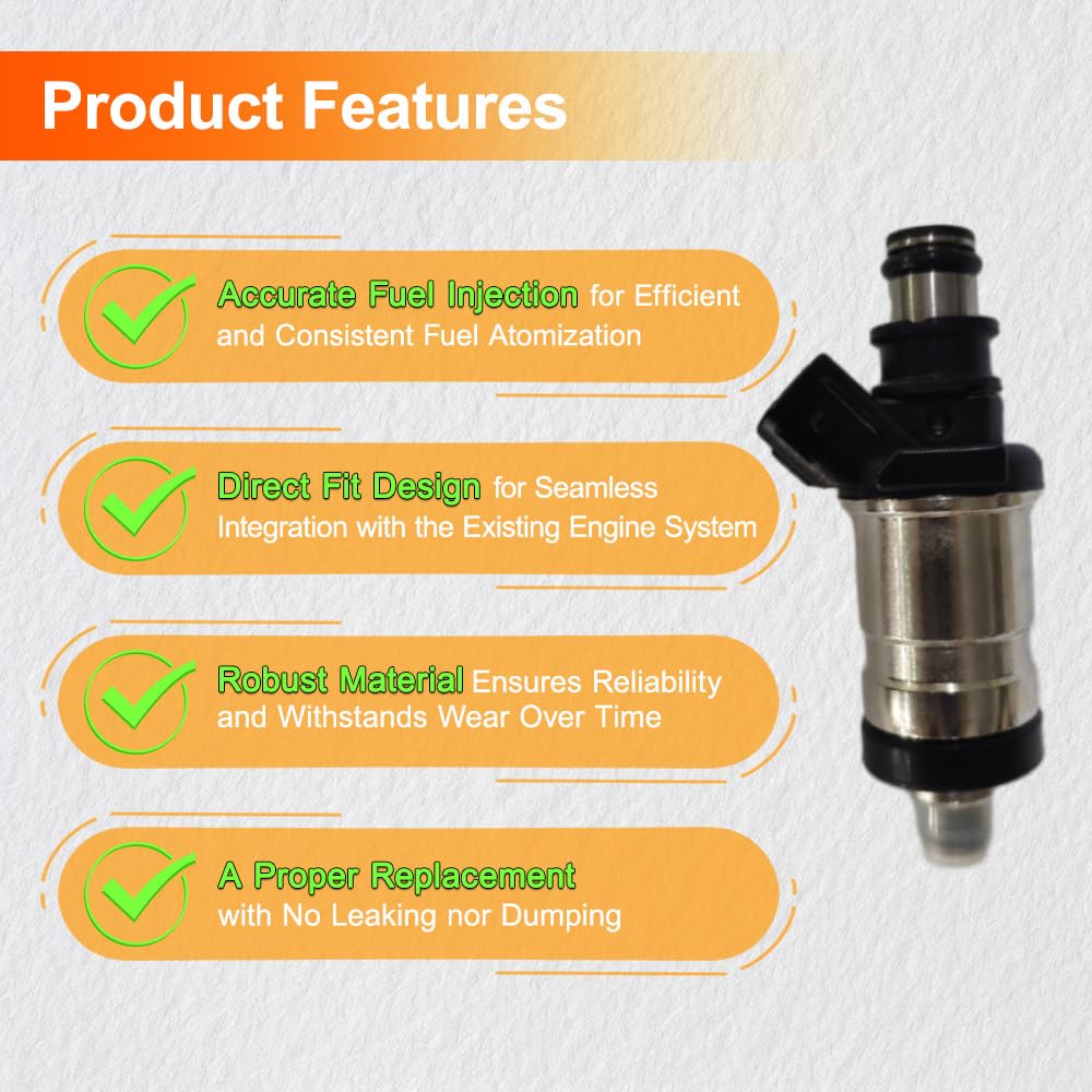 5Pcs Fuel Injectors Compatible with 1996-2002 Compatible with Honda Compatible