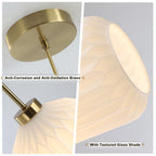 Fulesi Mid Century Gold Pendant Light White Glass Kitchen Island Fixture