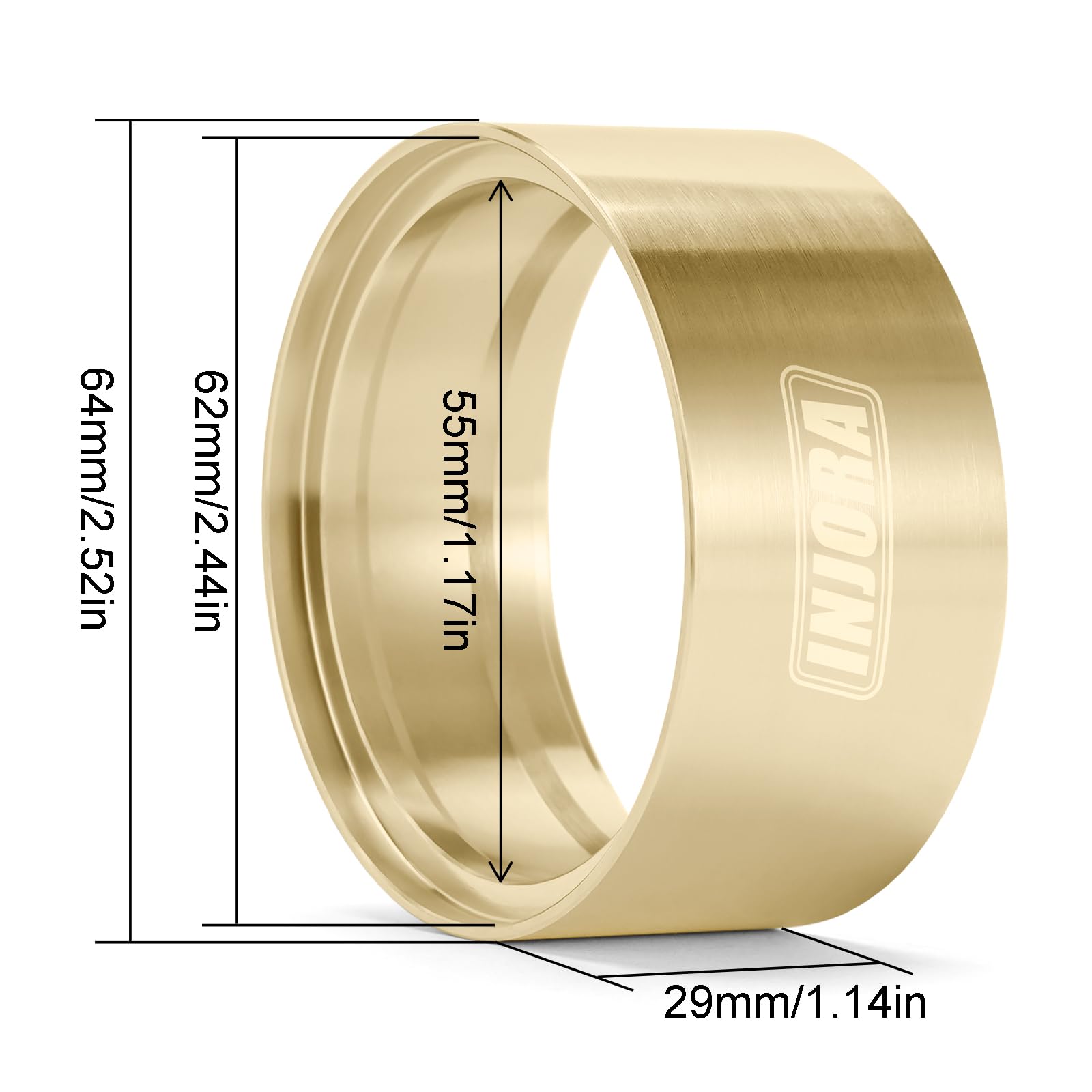 INJORA Brass Wheel Weights Inner Beadlock Rings Fit - 147g 2.2" Beadlock Wheel