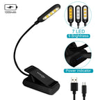 VAVOFO Rechargeable Reading Light 7 LEDs with 9 Color Temperature 9 Brightness