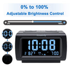 DreamSky Alarm Clock Radio Bedroom Battery Backup Large Display USB FM Snooze