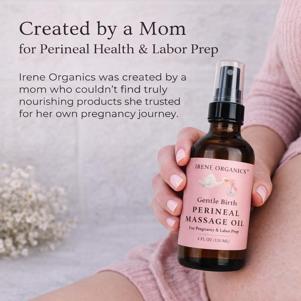 Organic Perineal Massage Oil Spray by Irene Organics for Pregnancy and