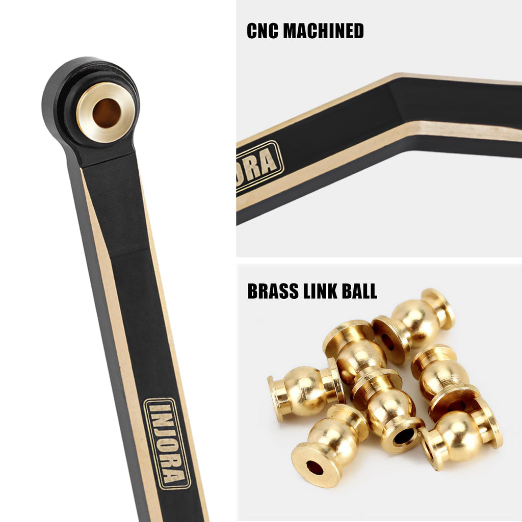 INJORA Black Brass High Clearance Chassis Links 39g Heavy Brass Links for FMS