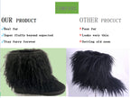 FurinFashion PBS High Tall Over Knee Real Mongolian Sheep Fur Snow Boots for